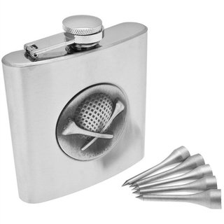 Longridge Golfers Hip Flask Set + 5 tee