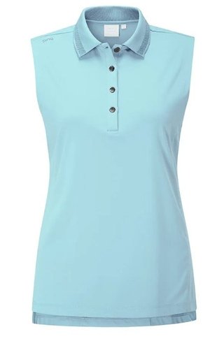 Ping Solene sleeveless damskie polo bez rękawów, niebieskie