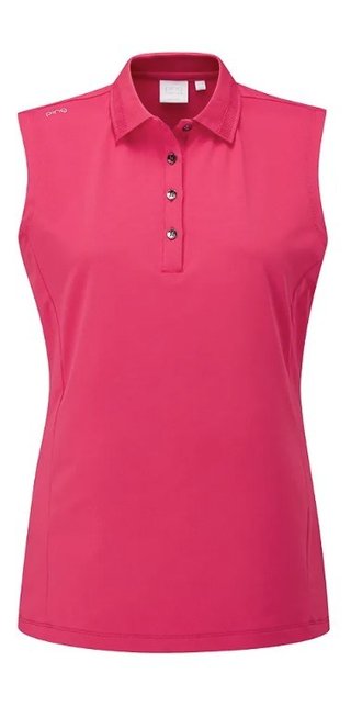 Ping Solene sleeveless damskie polo bez rękawów, różowe