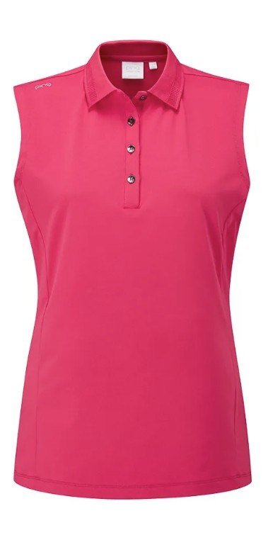 Ping Solene sleeveless damskie polo bez rękawów, różowe