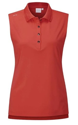 Ping Solene sleeveless damskie polo bez rękawów, czerwone