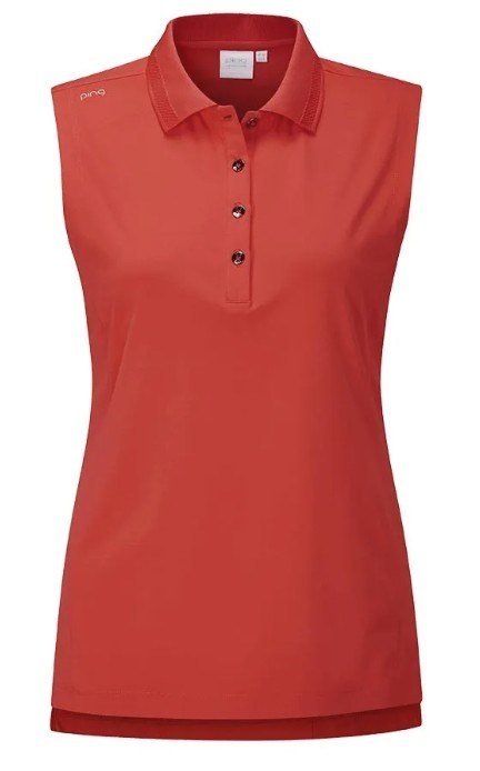 Ping Solene sleeveless damskie polo bez rękawów, czerwone