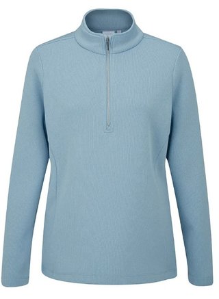 Ping Lyla half zip ribbed damska bluza fleece, niebieska