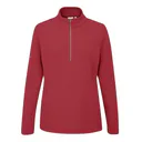 Ping Lyla half zip ribbed damska bluza fleece, czerwona