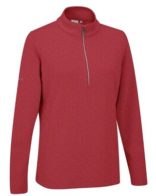 Ping Lyla half zip ribbed damska bluza fleece, czerwona
