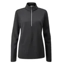 Ping Lyla half zip ribbed damska bluza fleece, czarna
