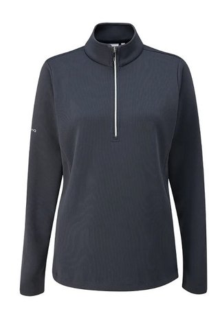 Ping Lyla half zip ribbed damska bluza fleece, granatowa