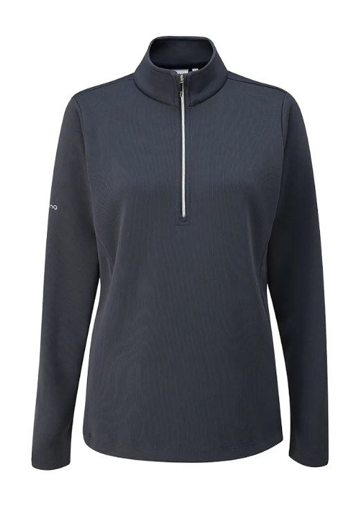 Ping Lyla half zip ribbed damska bluza fleece, granatowa