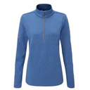 Ping Lyla half zip ribbed damska bluza fleece, niebieska