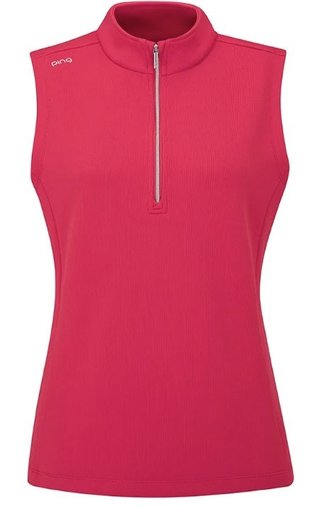 Ping Lyla half zip damska kamizelka, czerwona