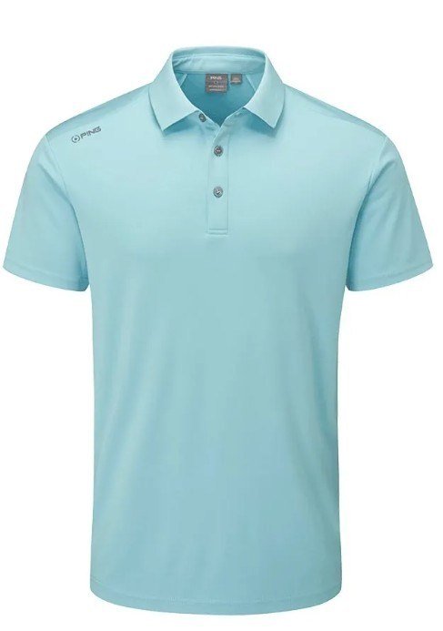 PING Lindum męskie polo, sky blue