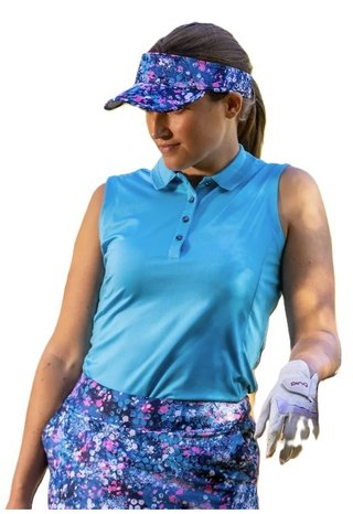 Ping Solene sleeveless damskie polo bez rękawów, laguna