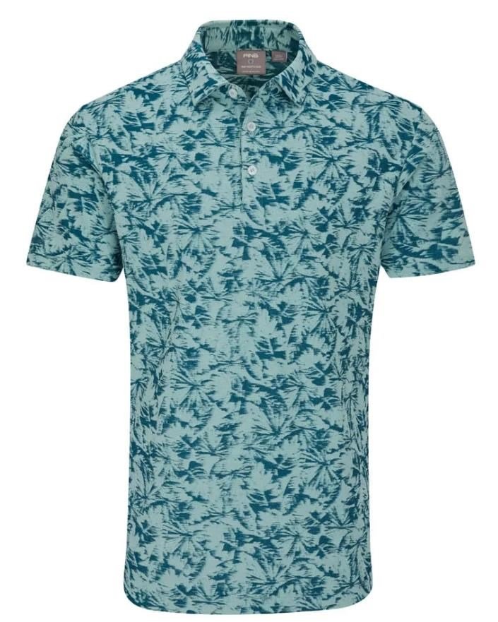 PING Diego męskie polo, misty green multi