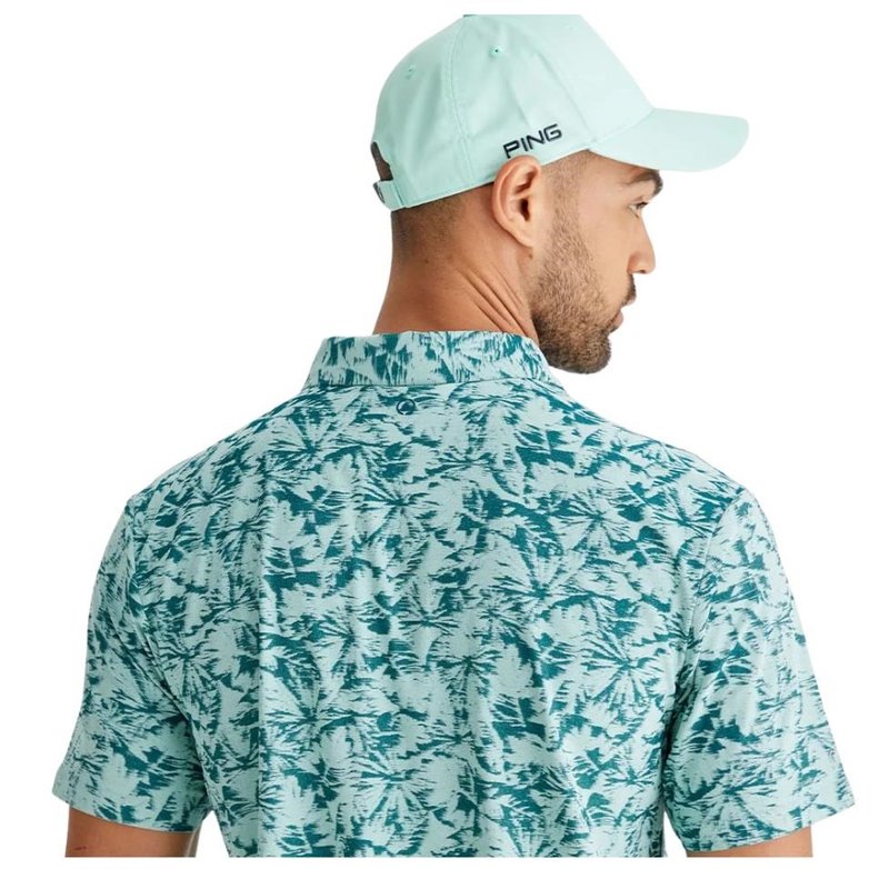 PING Diego męskie polo, misty green multi