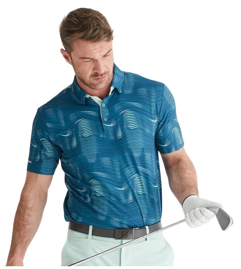 Ping Optic Groove męskie polo, forest multi