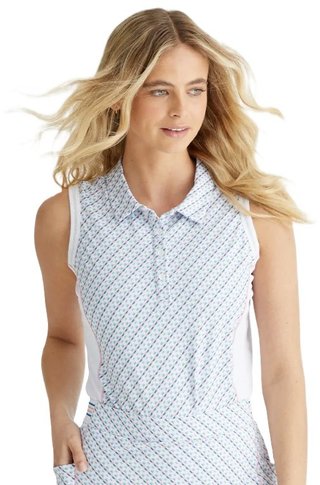 Ping Colleen damskie polo sleeveless, neoteric/białe