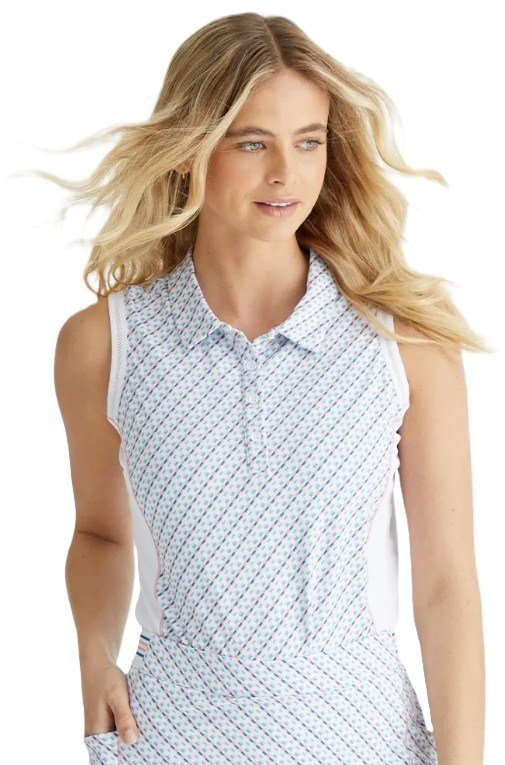 Ping Colleen damskie polo sleeveless, neoteric/białe