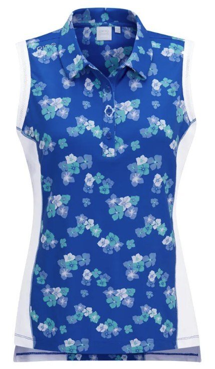 Ping Colleen damskie polo sleeveless, vibrant bloom/białe