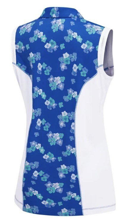 Ping Colleen damskie polo sleeveless, vibrant bloom/białe
