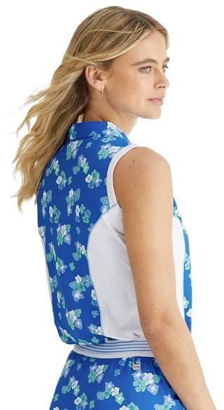 Ping Colleen damskie polo sleeveless, vibrant bloom/białe