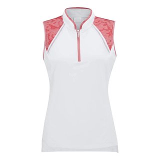Ping Nala Colour Block Sleeveless damskie polo bez rękawów, biało/brzoskwinia