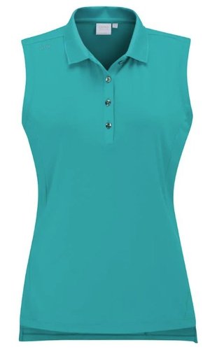 Ping Solene sleeveless damskie polo bez rękawów, turkusowe