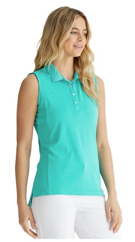 Ping Solene sleeveless damskie polo bez rękawów, turkusowe