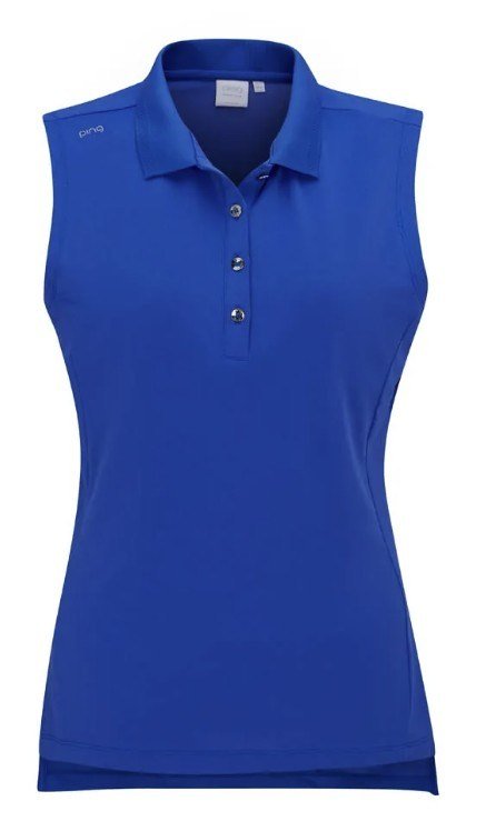 Ping Solene sleeveless damskie polo bez rękawów, granatowe