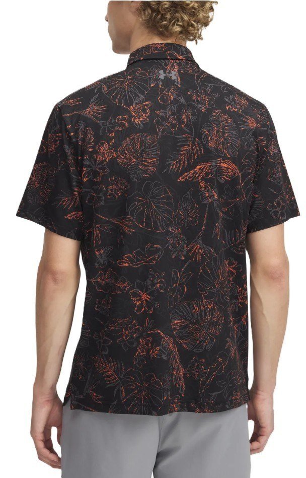 Under Armour Playoff 3.0 Printed męskie polo, black/fire/castlerock