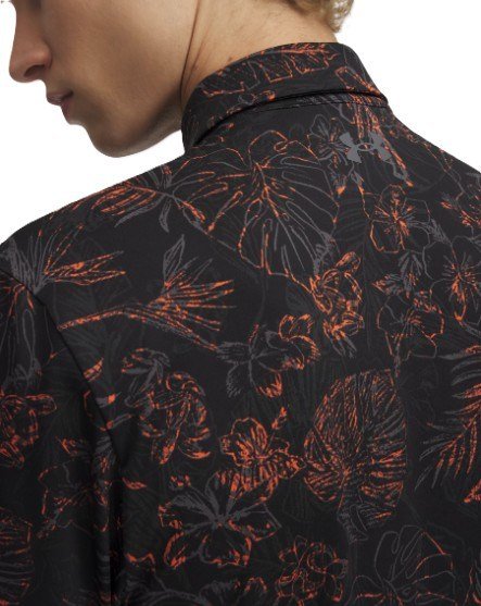 Under Armour Playoff 3.0 Printed męskie polo, black/fire/castlerock