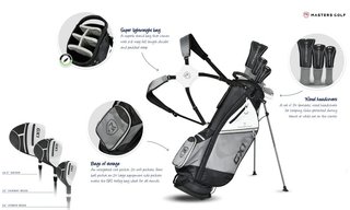 Masters GX1 Gts męski zestaw golfowy, grafit