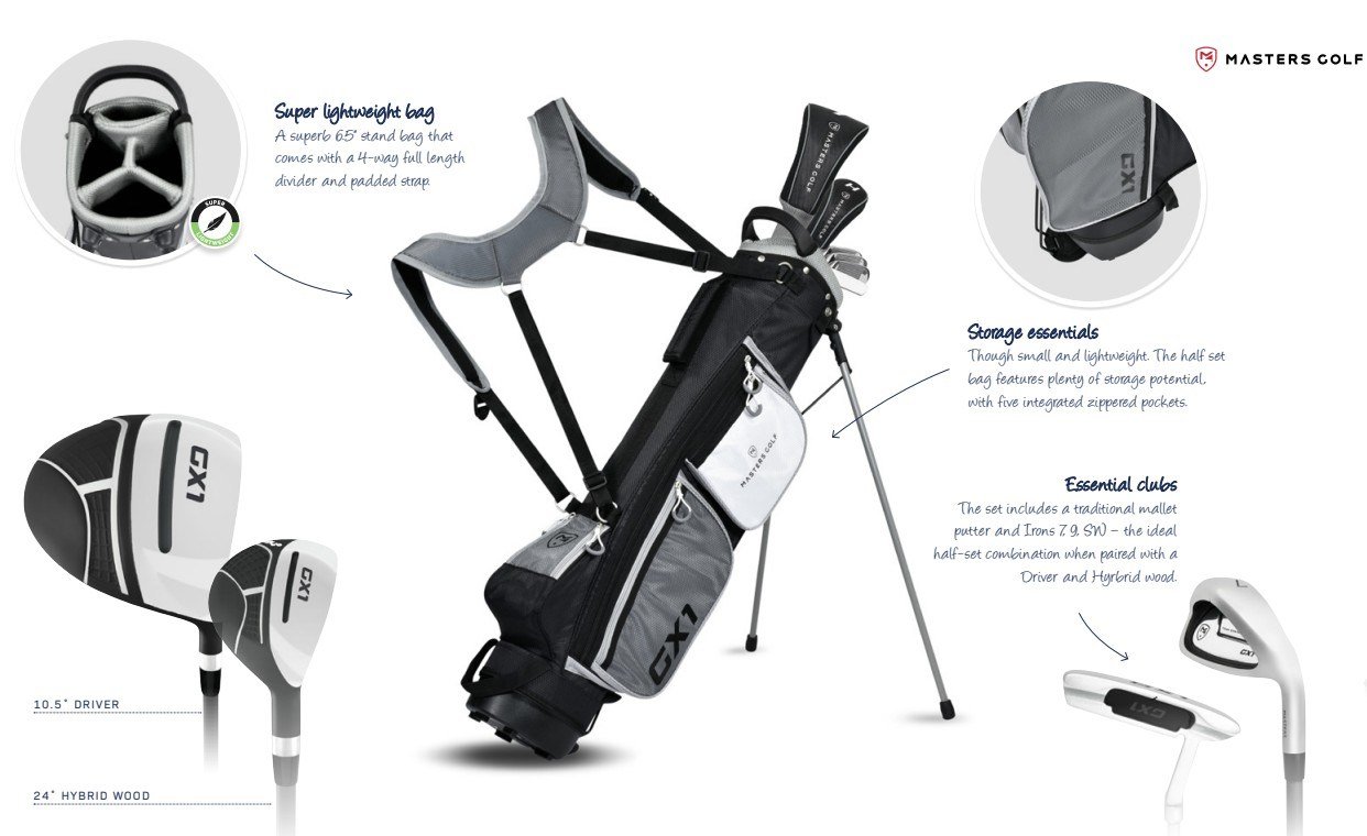 Masters GX1 Gts męski półzestaw golfowy, grafit