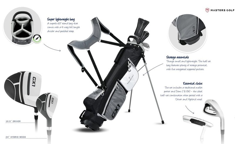 Masters GX1 Gts męski półzestaw golfowy, grafit