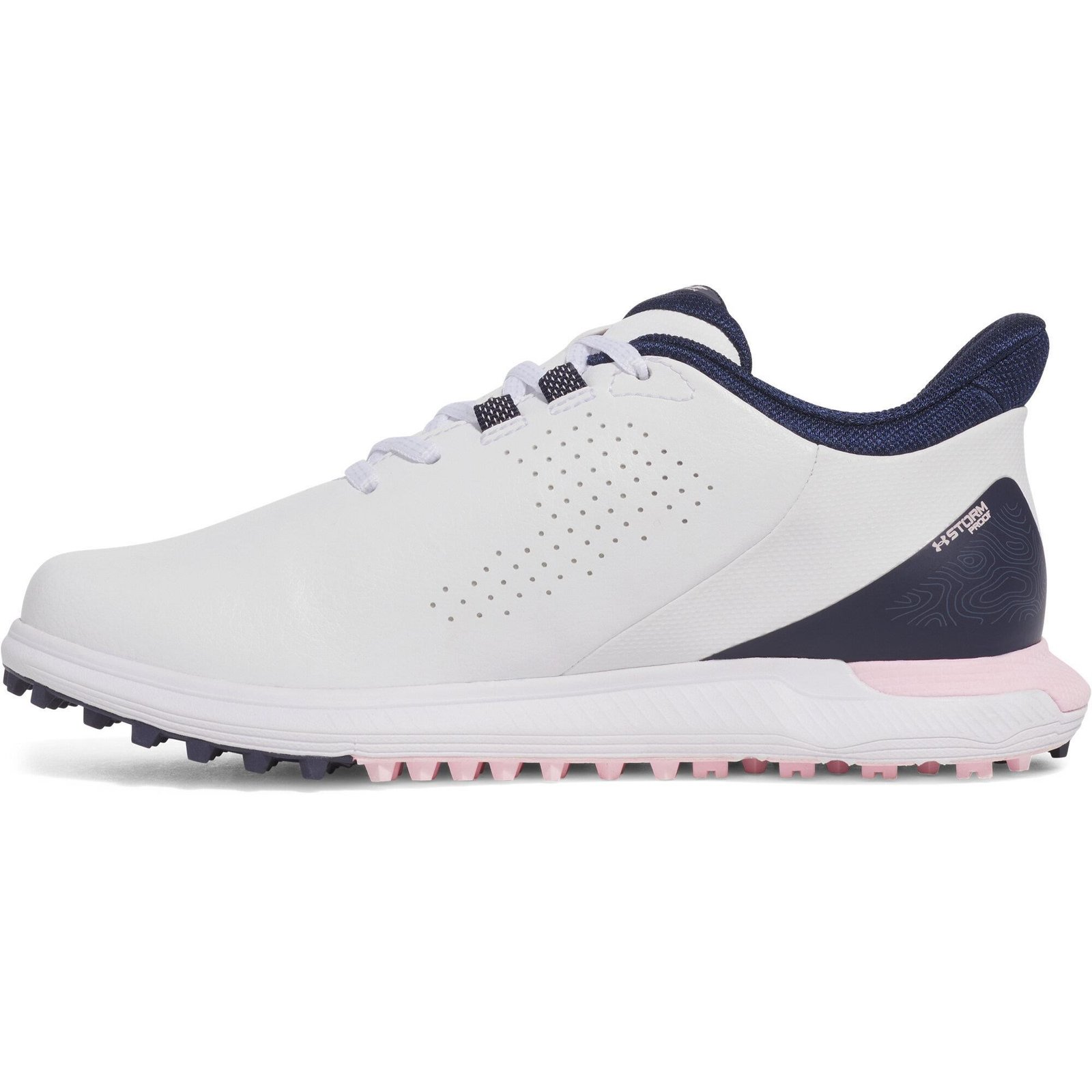 Under Armour Drive Fade SL damskie buty golfowe, biało/różowo/granatowe