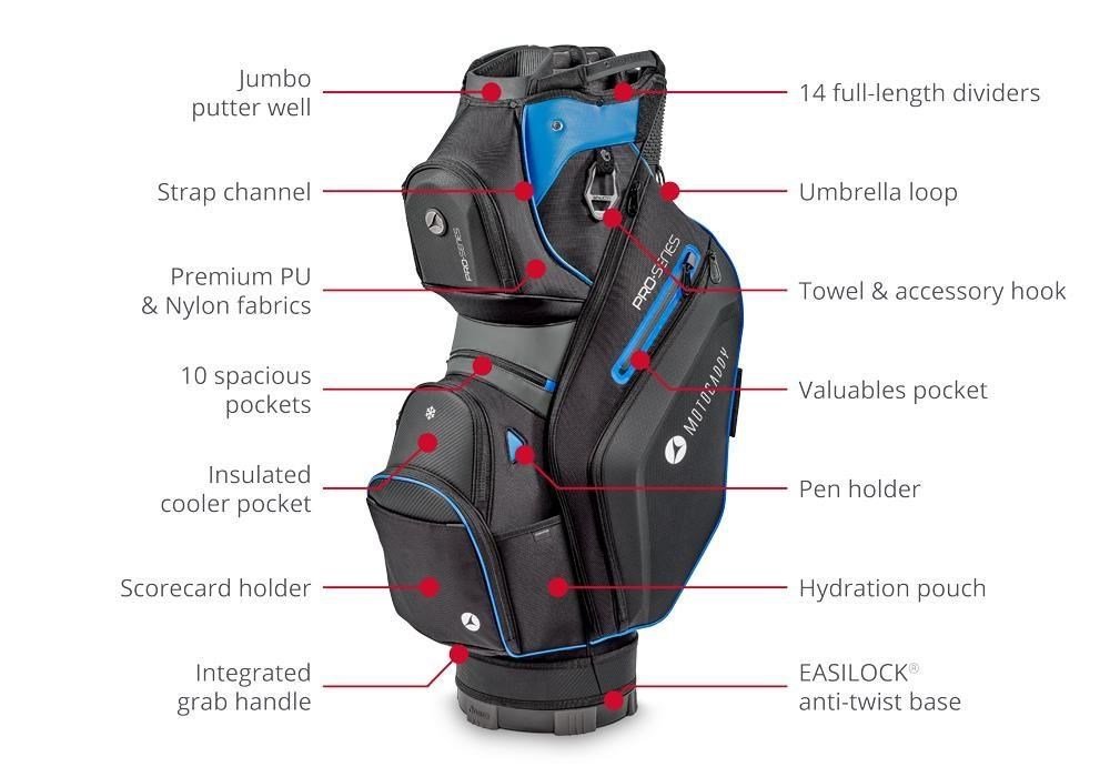 Motocaddy Pro-Series cart bag, czarno/limonkowy