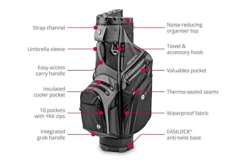 Motocaddy PROTEKTA cart bag, czarno/biały