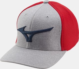 Mizuno Fitted Meshback męska czapka z daszkiem, czerwono/granatowa