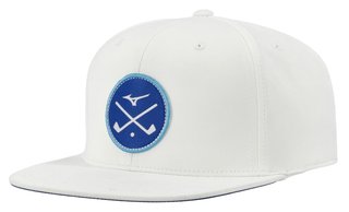 Mizuno Crossed Clubs Snapback męska czapka z daszkiem, biała