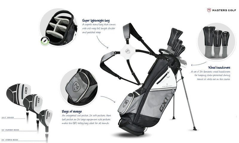 Masters GX1 Gts męski zestaw golfowy, stal, lewy