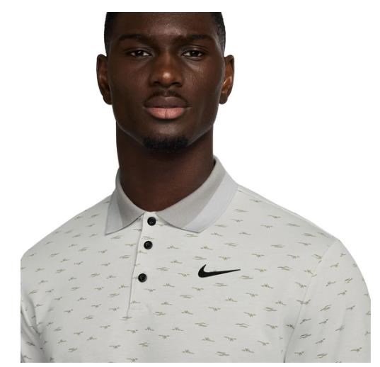 Nike Dri-Fit Tour Micro Print męskie polo, photon dust