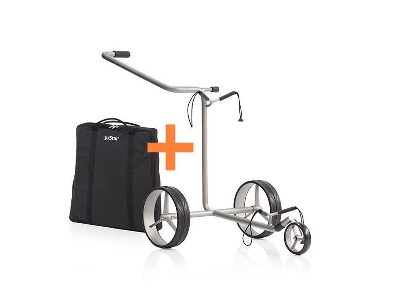 JuStar Silver 3-Wheeled wózek golfowy + GRATIS torba transportowa
