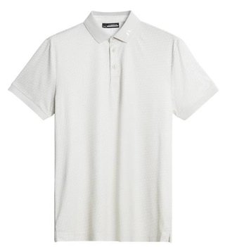 J.Lindeberg Tour Tech Print męskie polo, shadow bridge moonbeam