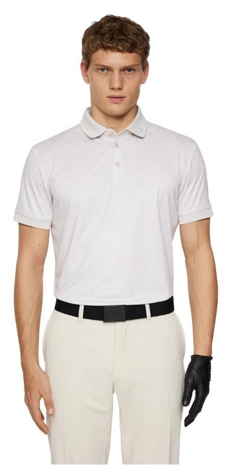 J.Lindeberg Tour Tech Print męskie polo, shadow bridge moonbeam