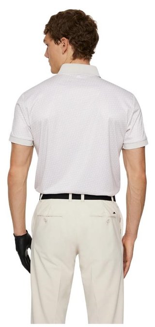 J.Lindeberg Tour Tech Print męskie polo, shadow bridge moonbeam