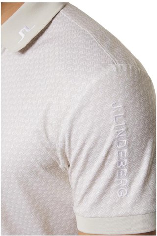 J.Lindeberg Tour Tech Print męskie polo, shadow bridge moonbeam