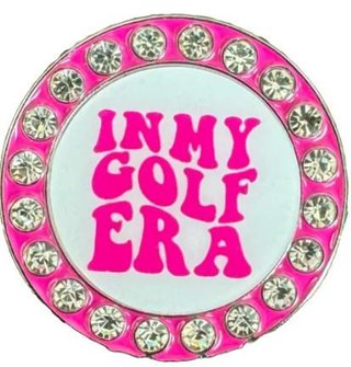 Magnetyczny marker golfowy z kryształkami - Golf Era różowy