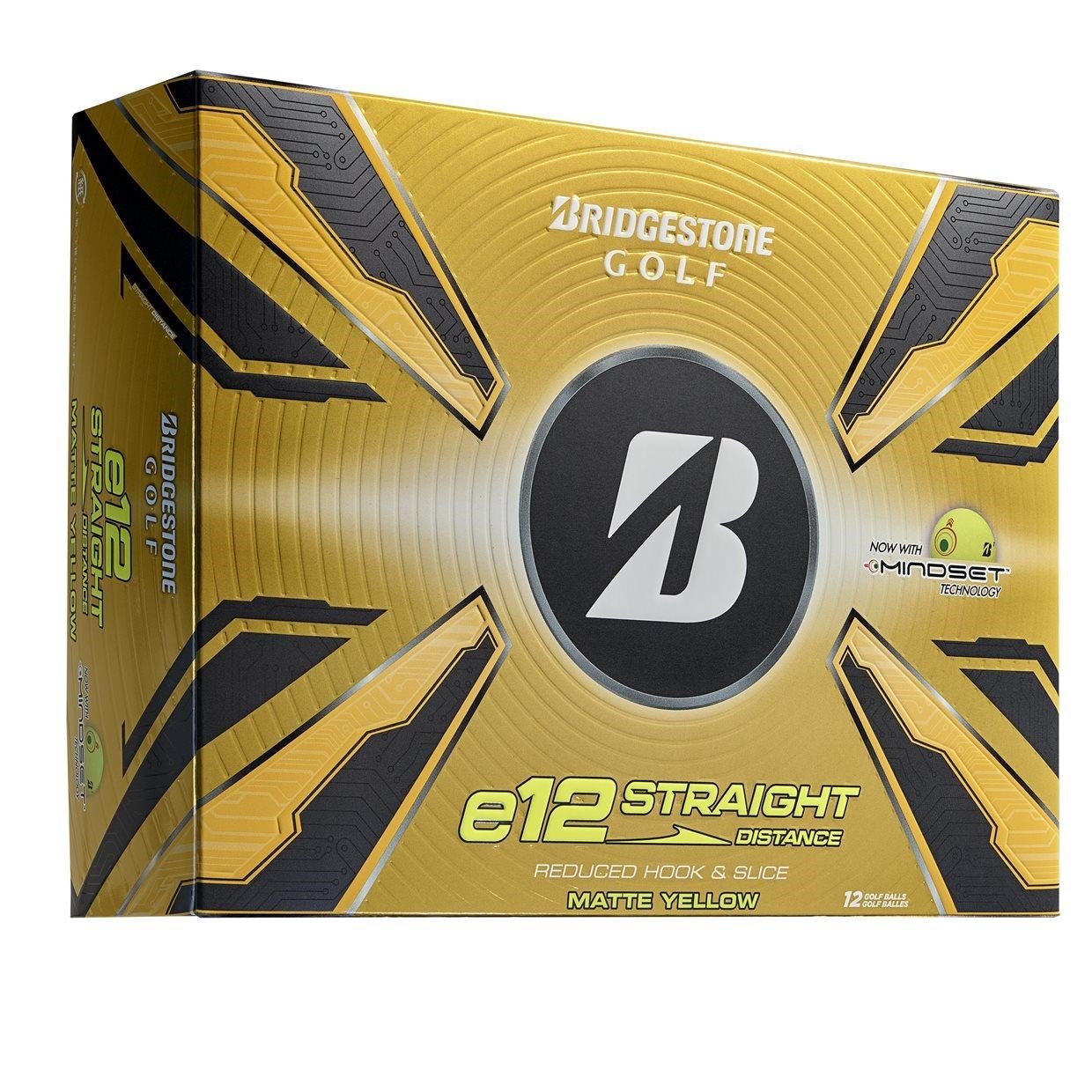 Bridgestone e12 Straight MindSet piłki golfowe, żółte