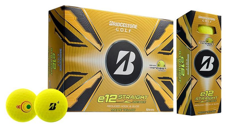 Bridgestone e12 Straight MindSet piłki golfowe, żółte