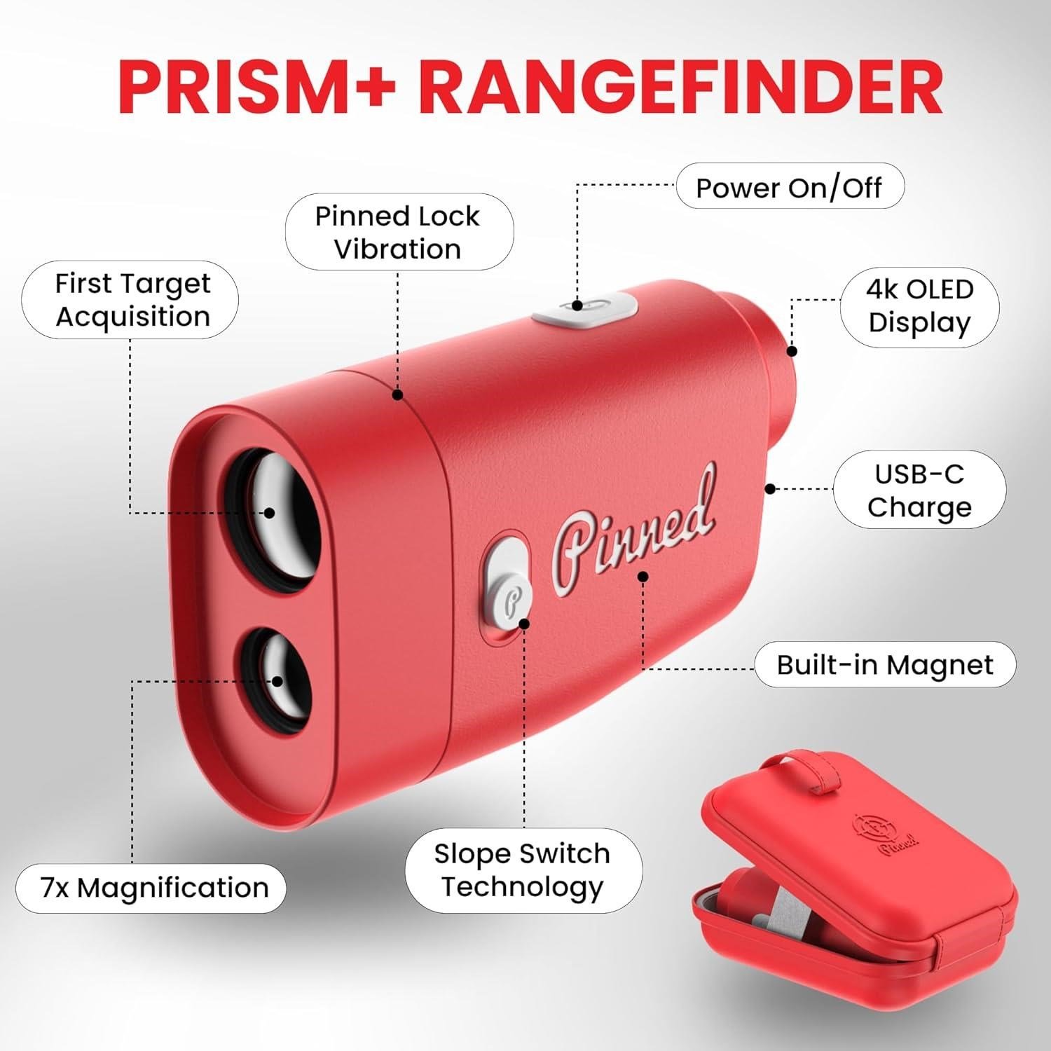 Pinned Prism+ dalmierz, czerwony