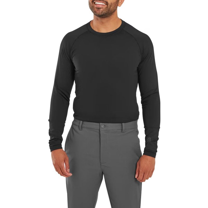 ThermoSeries Fleece Baselayer męski t-shirt funkcjonalny, czarny